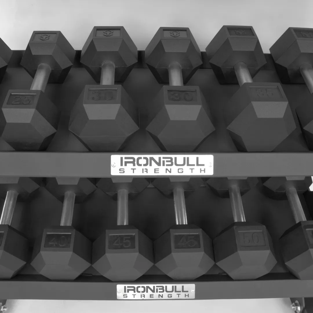 Hex Dumbbell Set With Rack | 5-50LB + 3-Tier - Image 3
