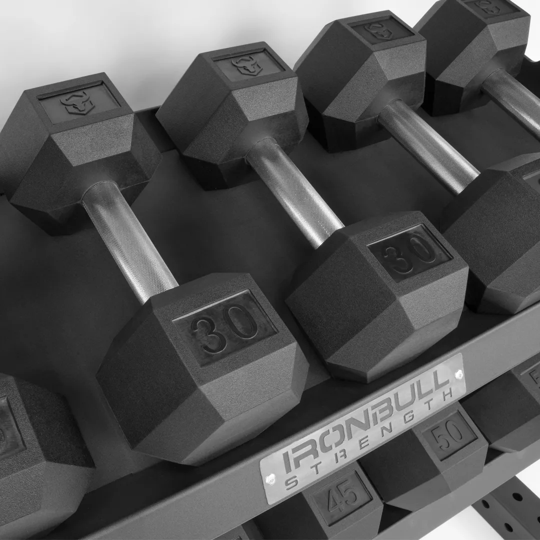 Hex Dumbbell Set With Rack | 5-50LB + 3-Tier - Image 4